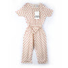 C2308 Zr off White red print jump suit