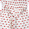 C2308 Zr off White red print jump suit