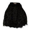 C2352 Codco Black Golden Prnted Skirt