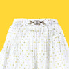 C2353 Codco  White Golden Prnted Skirt