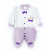 C2385 Mg  Fashion PURPLE Baby Fit Romper Suit cap with Mittens