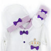 C2385 Mg  Fashion PURPLE Baby Fit Romper Suit cap with Mittens