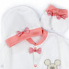 C2387 Mg  Fashion pink Baby Fit Romper Suit cap with Mittens