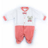 C2387 Mg  Fashion pink Baby Fit Romper Suit cap with Mittens