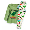 C2402 Skaters Fearless Dino China Green&White Suit