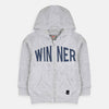 C2037 KNZ Winner Grey Terry Zipper Hoodie