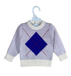 C1196  HANSHU WHITE+BLEU Sweater