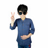 C1281 RC Cool Cotton Space Blue Ban Collar Casual Shirt