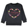 C1312 MM Bonjour Flower Pursuit Black Sweat Shirt