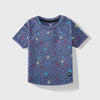 C1474 TOA Wide Space Shoulder Button Blue T-Shirt