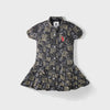 C1495 USP Printed Front Pocket Black Frock