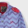 C1830 R-CUL Blue Strips with Red Shoulder Strips Shirt