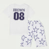 C1865 THE BOY T-shirt with Smart Short Whit with Blue Print 2-Pcs Set.