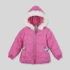 C1991 Pink Clouer With Flower Hooded Puffer Jacket