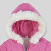 C1991 Pink Clouer With Flower Hooded Puffer Jacket