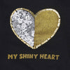 C2044 Mng Black My shiny Heart Fleece Sweat Shirt