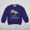 C2079 Mng Blue Cool Girls Stars Fleece Sweat Shirt