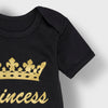 C2229 Black PrinceSS Crown Cotten Romper