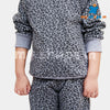 C2286 KIKO Drak Gray Cheeta Printed  Fleece Track suit