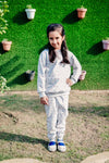 C2254 Kiko Gray Star Printed  Fleece Track Suit   ( Free Delivery )