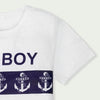 C1865 THE BOY T-shirt with Smart Short Whit with Blue Print 2-Pcs Set.