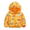 C2064 Dino Printed Yellow Hooded Jacket