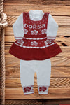 C1248 DORSA WHITE WITH RED 4PCS WOOLEN SUIT