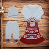 C1248 DORSA WHITE WITH RED 4PCS WOOLEN SUIT