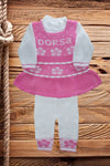 C1251 DORSA WHITE WITH PINK 4PCS WOOLEN SUIT