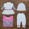 C1263 DORSA-ME WHITE WITH PINK 4-PCS WOOLEN SUIT