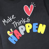 C1311 MM Make Thinks Happy Black Sweat Shirt