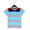 C1444 MCK ZE Sports Wear Sea Blue with Grey Stripes T-Shirt