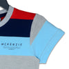 C1444 MCK ZE Sports Wear Sea Blue with Grey Stripes T-Shirt