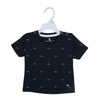 C1473 TOA Crocodile Shoulder Botton Black T-Shirt