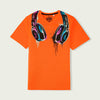 C1552 ASST DWD Music Lover V Neck Orange T-Shirt