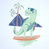 C1581 BNG Dino on Beach Cut Lable White T-Shirt