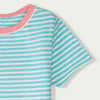 C1596 BNG Cool Cut Lable S.Blue with White Stripes T-Shirt