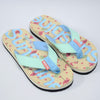 C1627 W-MARK Summer Sun Shine L.Green stripes with Skin Ground Flip Flop.