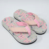 C1627A W-MARK Summer Sun Shine Pink stripes with Grey Ground Flip Flop.