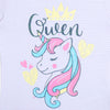 C1667 MNSN Unicorn Queen Stripes Pink with Grey 2-Pcs Suit