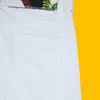 C1814 MS-ORG  Stretchable Rough Bottom 5-Pocket White Denim Pant