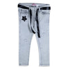 C1823 ORG-MAR Stretchable Rough Bottom 5-Pocket L.Grey Denim Pant