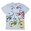 C1890 Aiwa Bike Ride Moments L.Grey & Yellow T-Shirt With Short 2-Pcs Set