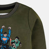 C2053 MNT Green super man Fleece Swaet Shirt