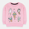 C2058 Mnt Pink TERRY Ice Creeam sweat Shirt