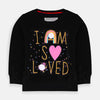 C2062 MNT Black I Am So Loved Terry Sweatshirt