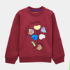 C2262 Mng Maroon Love For Flower Fleece Sweart Shirt