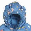 C2086 Happy Printed Blue  Hooded Jacket