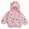 C2087 Star Printed Baby Pink  Hooded Jacket