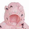 C2087 Star Printed Baby Pink  Hooded Jacket